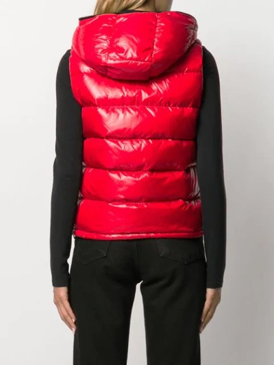 Shop Duvetica Quilted Zip-up Gilet In Red