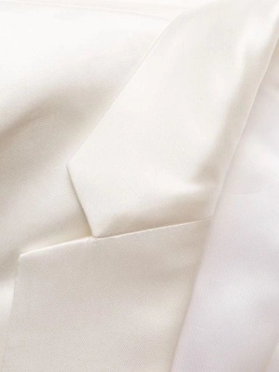 Shop Helmut Lang Two-button Satin Blazer In White