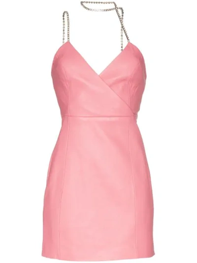 Shop Area Crystal-embellished Strappy Mini Dress In Pink