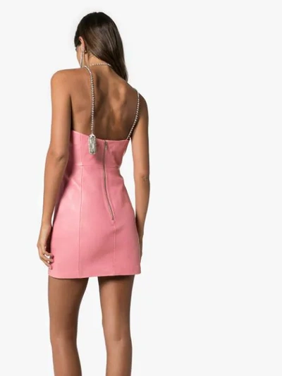 Shop Area Crystal-embellished Strappy Mini Dress In Pink
