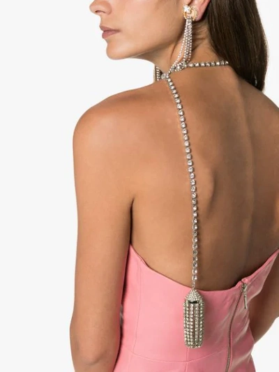Shop Area Crystal-embellished Strappy Mini Dress In Pink