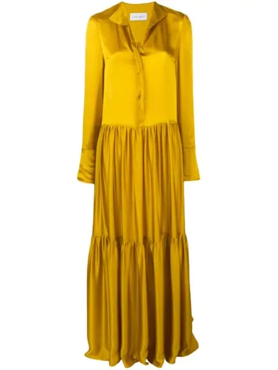 Shop Christian Wijnants V-neck Maxi Dress - Yellow