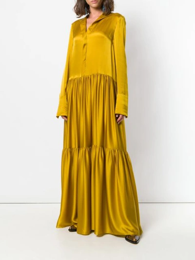 Shop Christian Wijnants V-neck Maxi Dress - Yellow