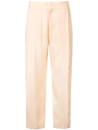 Shop Chloé High Waisted Trousers In Pink