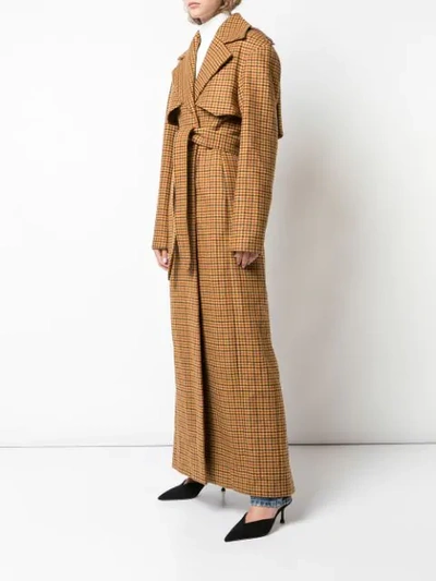 Shop Khaite Long Gingham Trench Coat