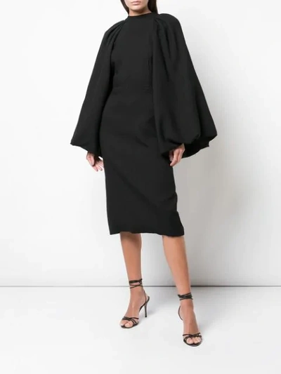 Shop Adam Lippes Wide-sleeve Dress In Black
