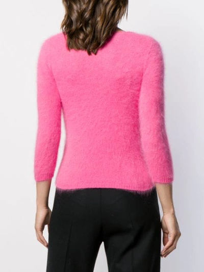 Shop Roberto Collina Cropped-sleeve Knitted Jumper In Pink