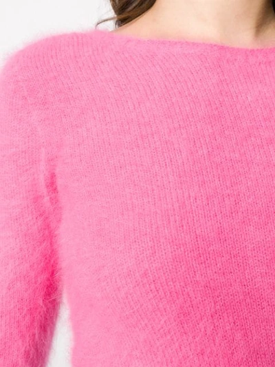 Shop Roberto Collina Cropped-sleeve Knitted Jumper In Pink