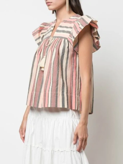 Shop Ulla Johnson Stripe Blouse In Pink