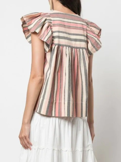 Shop Ulla Johnson Stripe Blouse In Pink