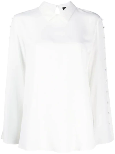 Shop Antonelli Button Sleeved Blouse In White