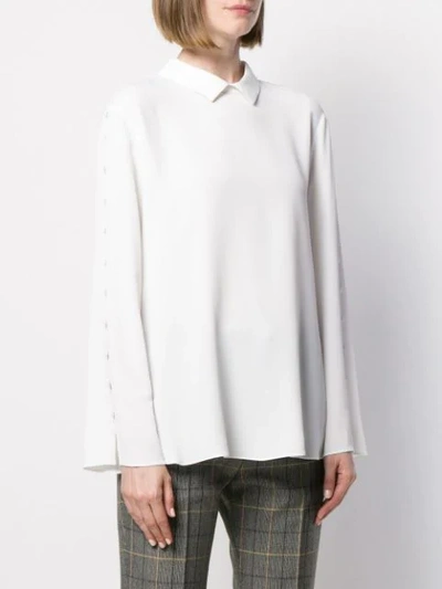 Shop Antonelli Button Sleeved Blouse In White