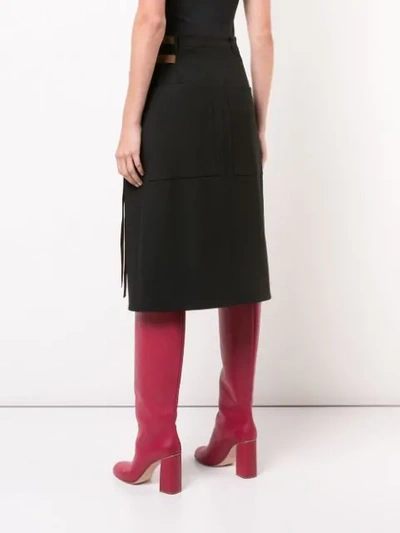 Shop Tibi Anson Belted Skirt In Black