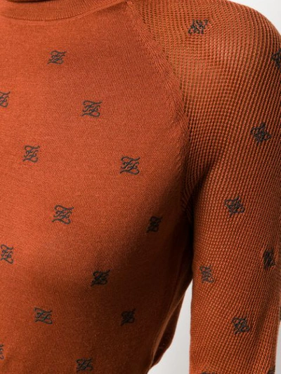 Shop Fendi 'ff' Pullover In Orange