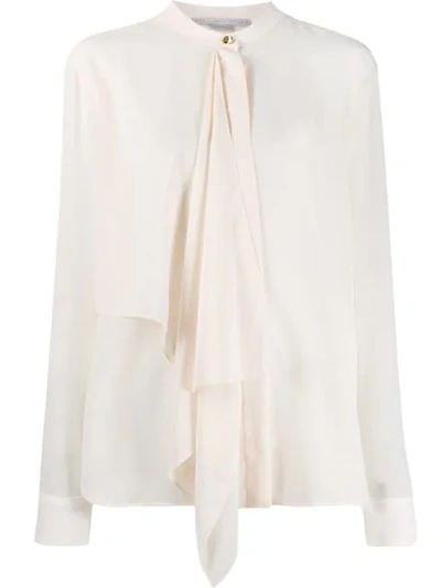 Shop Stella Mccartney Pussy Bow Shirt In Neutrals