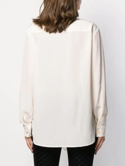 Shop Stella Mccartney Pussy Bow Shirt In Neutrals