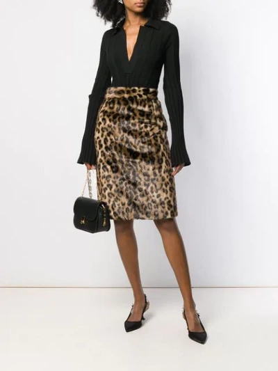 Shop N°21 Leopard Pattern Skirt In Brown