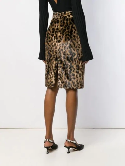 Nº21 LEOPARD PATTERN SKIRT - 棕色