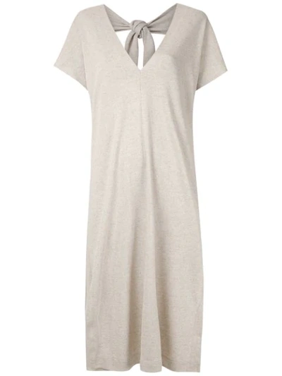Shop Osklen Rustic Raw Midi Dress In Grey