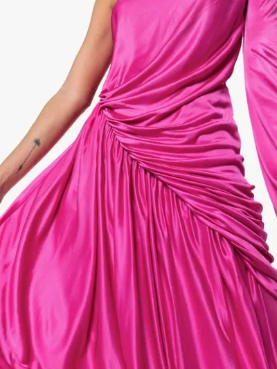 Shop Halpern One-shoulder-kleid In Pink