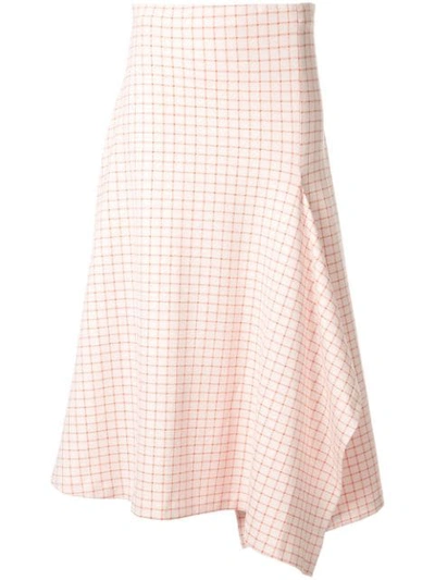 Shop Rosetta Getty Check Print Skirt In Pink