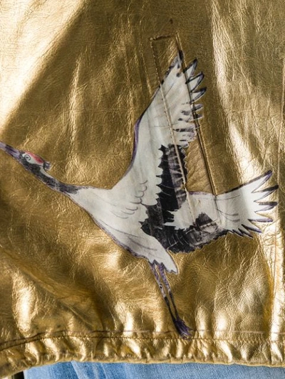 Shop Golden Goose Metallic Fringed Jacket In Gold