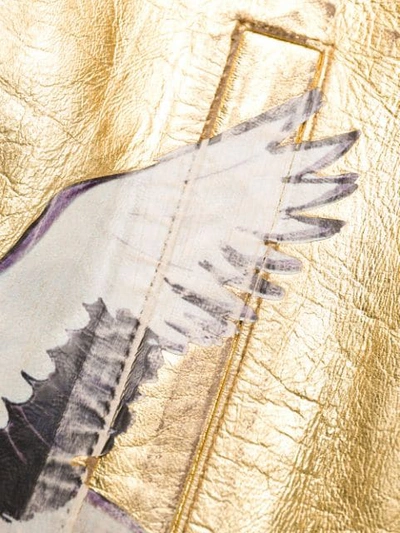 Shop Golden Goose Metallic Fringed Jacket In Gold