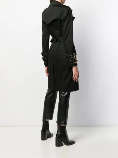 Shop Balmain Double-breasted Trench Coat In Black
