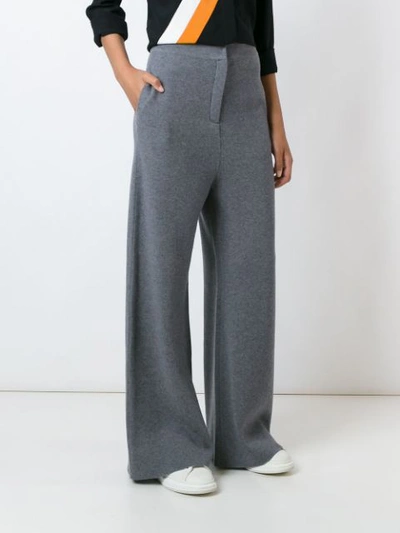 Shop Stella Mccartney Knitted Palazzo Pants In Grey