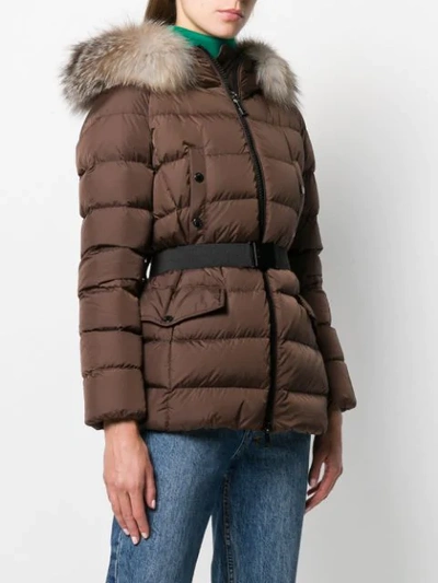 Shop Moncler Clion Padded Jacket In Brown