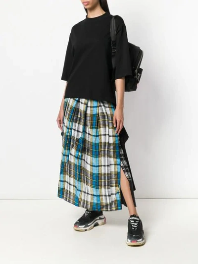 Shop Marc Jacobs Check Midi Skirt - Blue