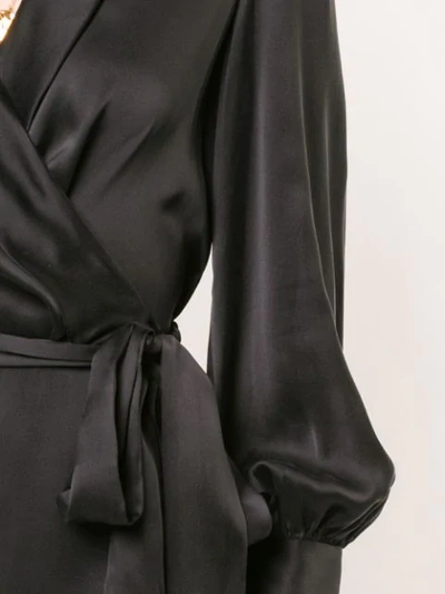Shop Zimmermann Satin Wrap Dress - Black