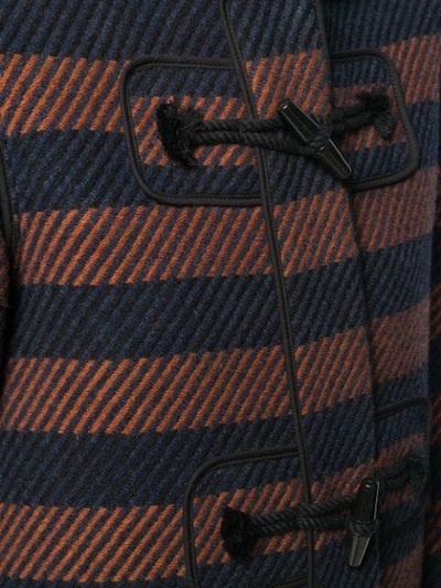 Shop See By Chloé Striped Duffle Coat In Blue