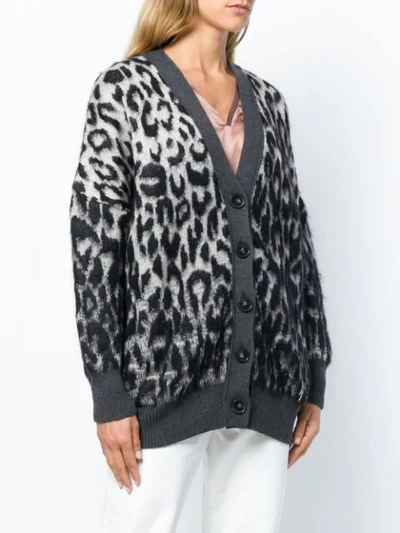 Shop Stella Mccartney Leopard Print Cardigan In Grey