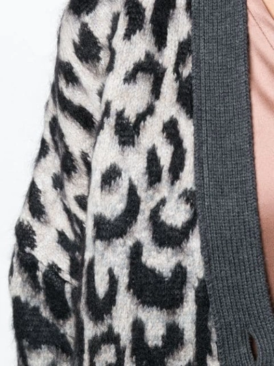 Shop Stella Mccartney Leopard Print Cardigan In Grey