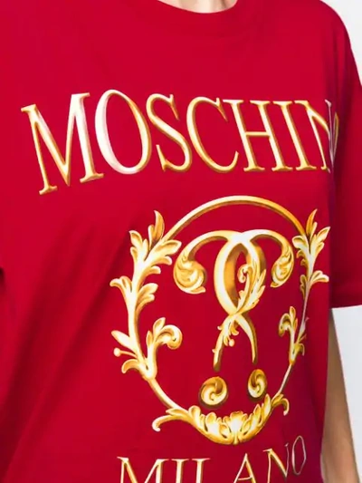 Shop Moschino Milano Logo T In Red