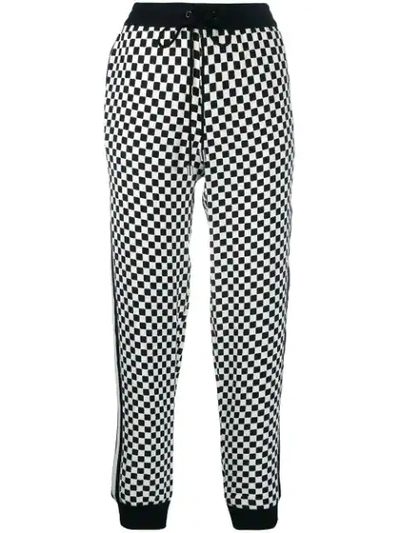 Shop Michael Michael Kors Checked Track Pants In White