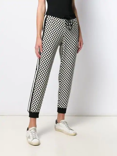 Shop Michael Michael Kors Checked Track Pants In White