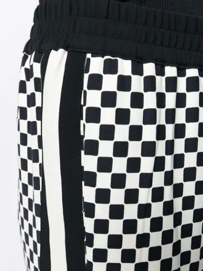 Shop Michael Michael Kors Checked Track Pants In White