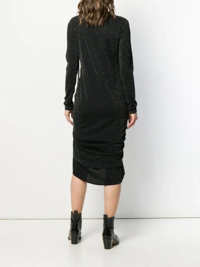 Shop Almaz Gathered Drawstring Midi Dress In Black