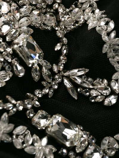 Shop Alexander Mcqueen Crystal-embellished Draped Dress In Black
