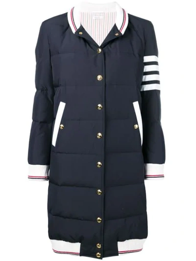 Shop Thom Browne 4-bar Stripe Padded Coat In Blue