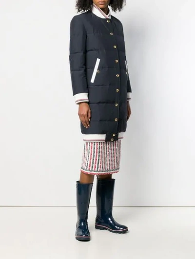 Shop Thom Browne 4-bar Stripe Padded Coat In Blue