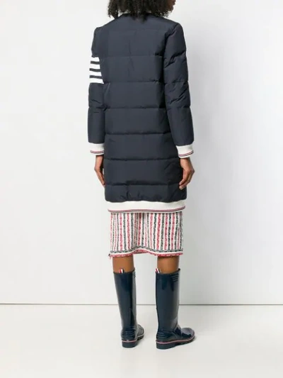 THOM BROWNE 4 条纹羽绒飞行夹克 - 蓝色