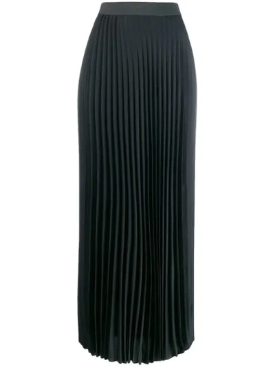 Shop Agnona Pleated Maxi Skirt In Grey