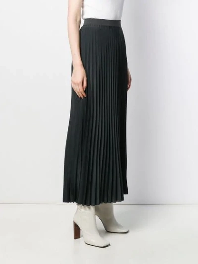 Shop Agnona Pleated Maxi Skirt In Grey