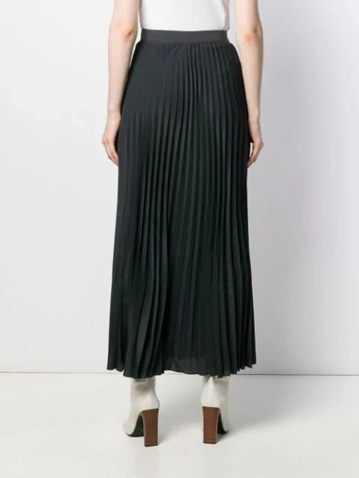 Shop Agnona Pleated Maxi Skirt In Grey