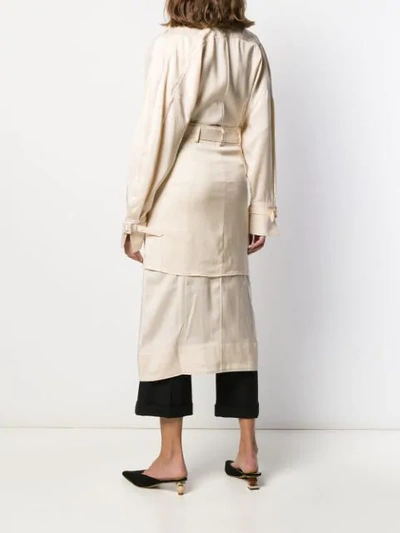 Shop Jacquemus Belted Trench Coat In Neutrals