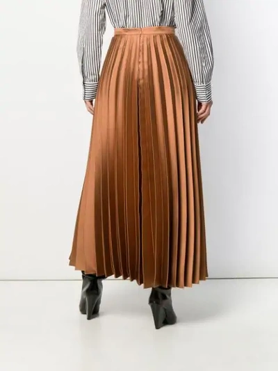 Shop L'autre Chose Pleated Maxi Skirt In Brown