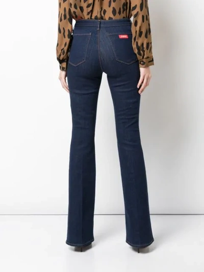 Shop L Agence High-waisted Flared Jeans In Blue